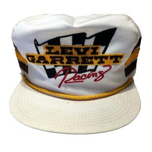 Vintage‎ Levi Garrett Racing 3 Stripe K Products Mesh Snapback Trucker Hat USA